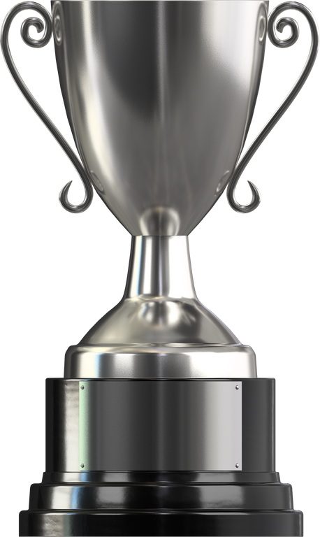 3D rendering illustration of a silver trophy cup